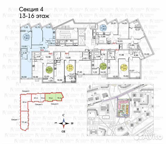 3-к квартира, 81 м², 13/19 эт.