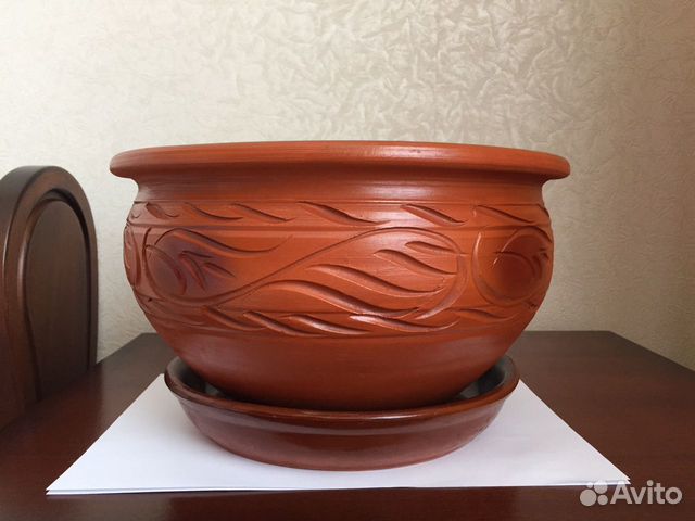 Горшки глиняные для цветов (новые)
