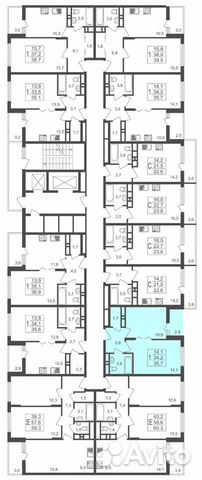 1-к квартира, 35.7 м², 16/17 эт.