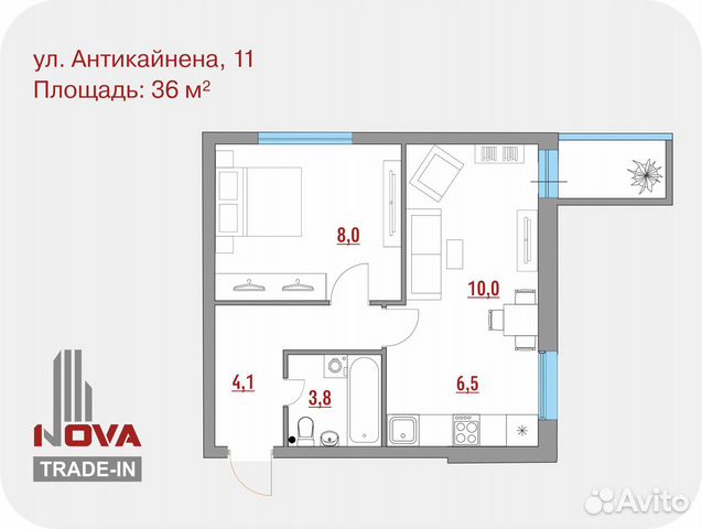 1-к квартира, 31 м², 2/5 эт.