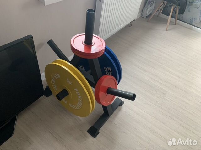 Стойка для штанги, штанга, гантели