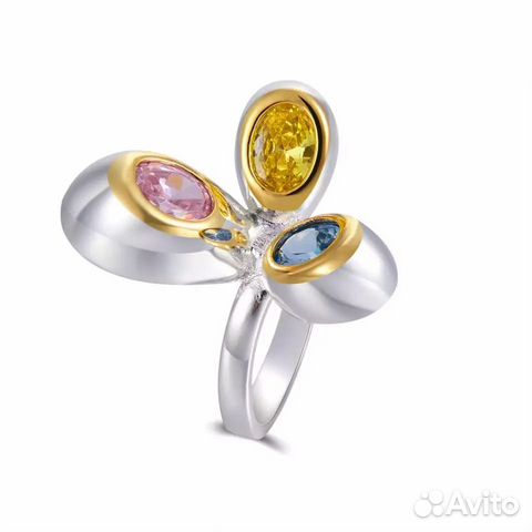 Кольцо, р. 18, натуральный цирконий