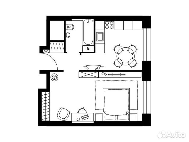 1-к квартира, 39.8 м², 32/39 эт.