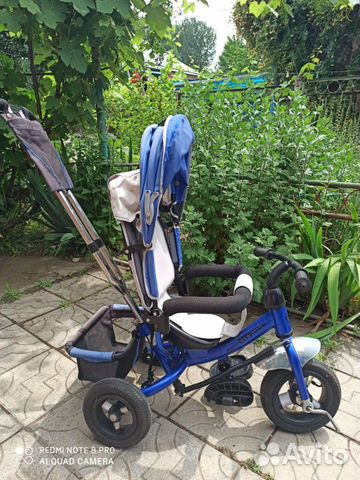 Детский трехколесный велосипед с крышей Детский трехколесный велосипед с крышей