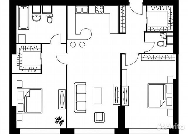 2-к квартира, 109.2 м², 31/37 эт. 2-к квартира, 109.2 м², 31/37 эт.