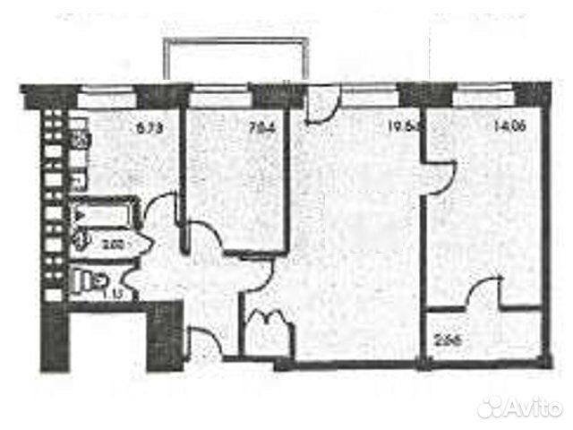 3-к квартира, 54.4 м², 7/9 эт.