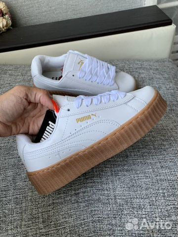 Кроссовки кеды белые кожа puma Rihanna 36,37 новые Кроссовки кеды белые кожа puma Rihanna 36,37 новые