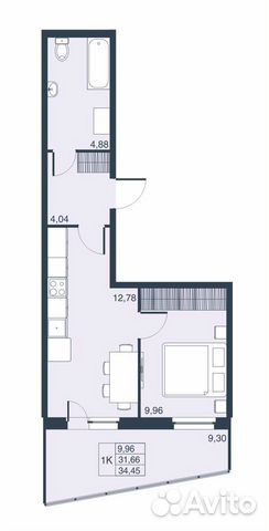 1-к квартира, 31.7 м², 16/23 эт.