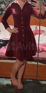 Бордовое платье