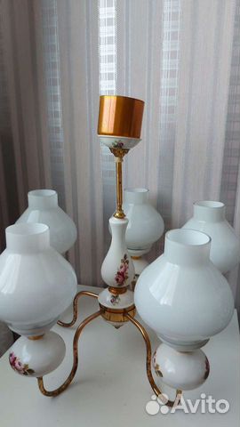 Люстра керамика/латунь Польша