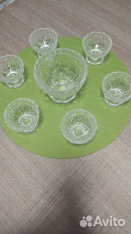 Розетки пресованый хрусталь для десертов 6 штук