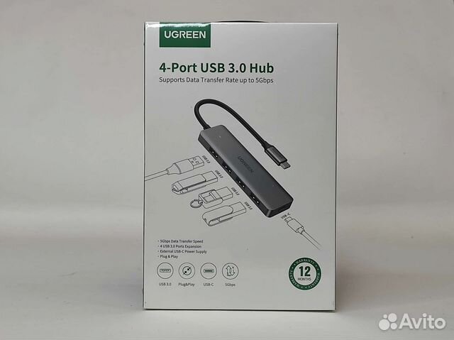 USB-концентратор (хаб) 4 в 1 ugreen Type-C 70336