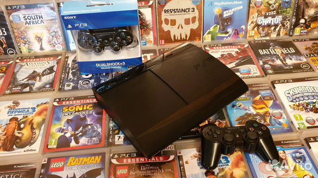 Sony Playstation 3 500гб+2геймпада+120игр HEN