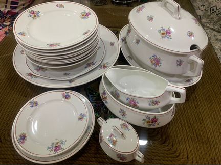 Столовый сервиз Дулево Полевой цветок (СССР, 1955)