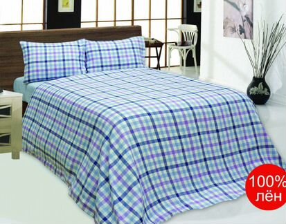 Постельное белье, 100 лен, двуспальный комплект