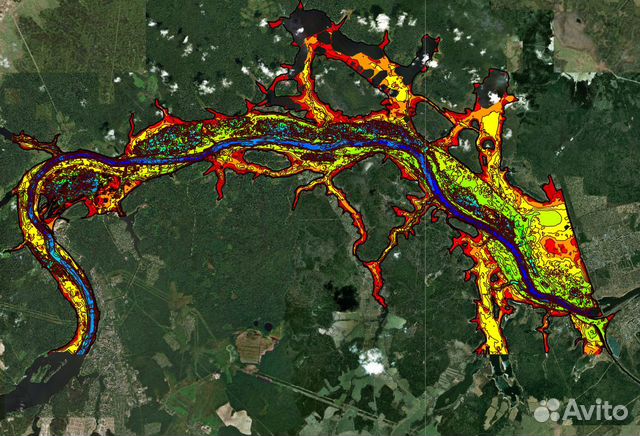 Карта глубин обского водохранилища
