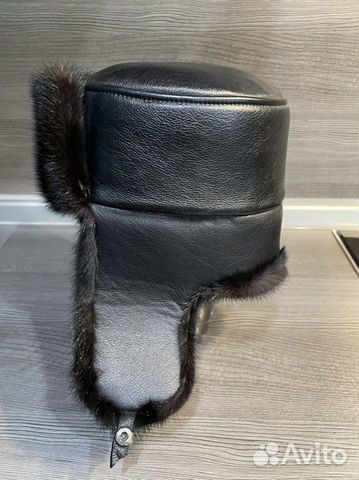 Шапка ушанка из меха норки