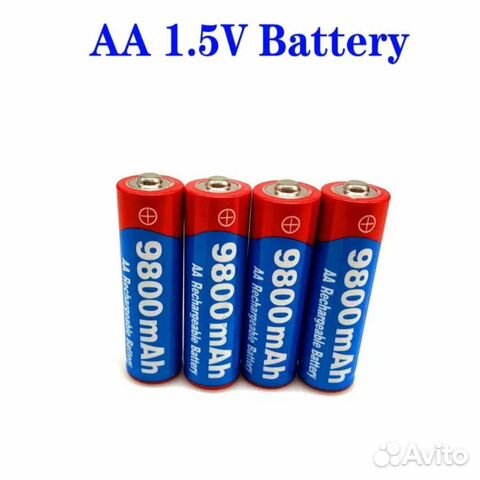 Аккумуляторные батарейки AA 1.5V, 9800mAh. 4 шт