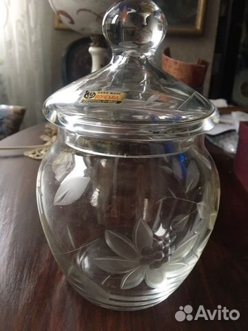 Ваза, конфетница, бисквитница с крышкой Богемия