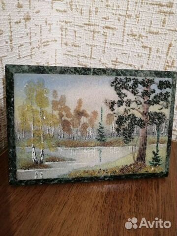 Настольное панно из змеевика