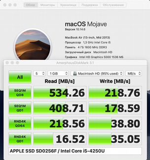 Быстрый новый SSD для MacBook 500 GB