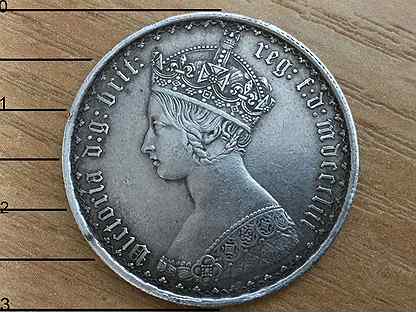 Монета 1 Флорин 1853г. Великобритания. Оригинал(XF