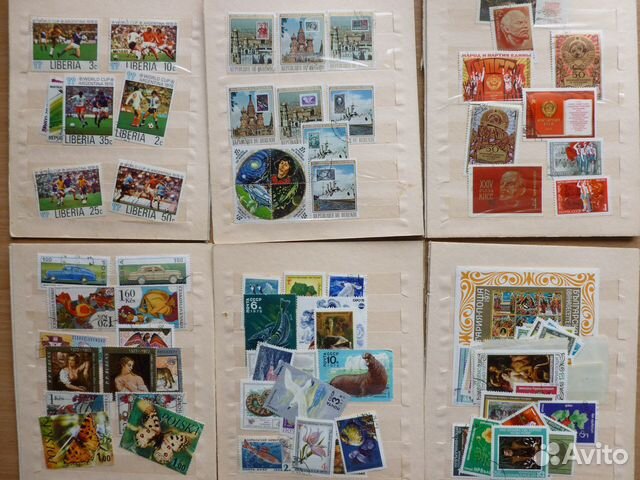 530 шт. почтовых марок времен СССР, разные страны