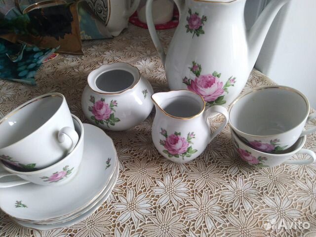 Кофейный сервиз гдр Kahla Роза