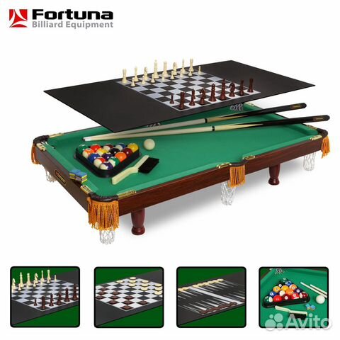 Бильярдный стол Fortuna Пул 3фт 4 в 1 с