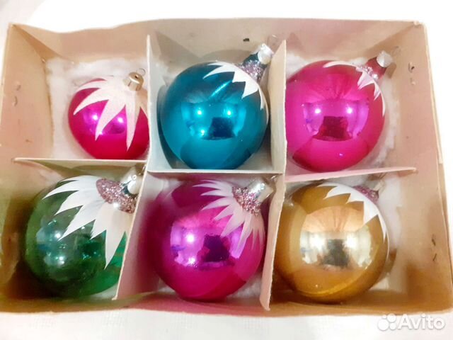 Елочные игрушки СССР набор шаров