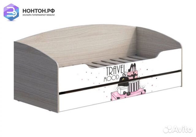 Кровать с ящиком Мийа-3А 0.8 м ясень шимо светлый