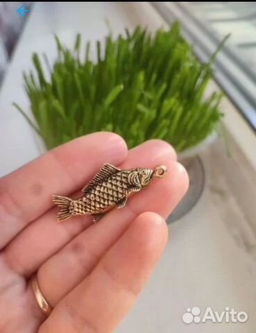 Подвеска Рыбы знак зодиака ручная работа бронза
