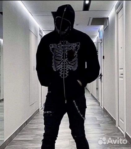 Zip hoodie скелетон