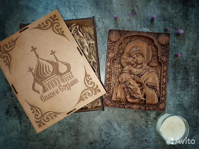 Икона Божья Матерь Владимирская (Роспись Золото )