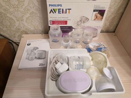 Молокоотсос электрический Avent + бутылочки