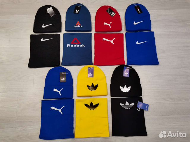 Шапка + Снуд. Подростковые брендовые adidas,nike