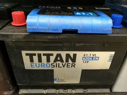 Б/У Аккумулятор Titan 61 а.ч. Отличное состояние