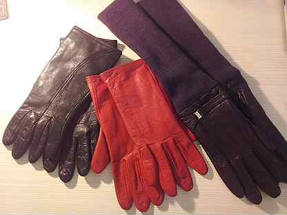 Перчатки/фиолетовые, черные, красные
