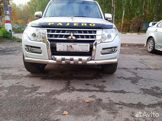 Mitsubishi Pajero 4 2015 Защита переднего бампера