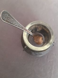 Солонка+ ложечка Мельхиор СССР
