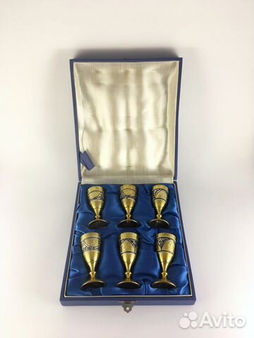 Набор из 6 серебряных рюмок. ссср, 1966 год