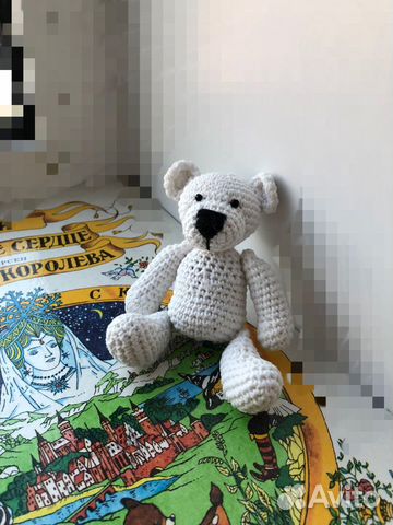 Игрушка погремушка вязанный медведь