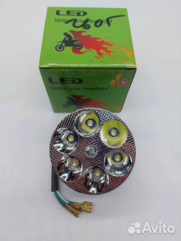 Лампа LED 18Вт фары мопеда Альфа, круглая