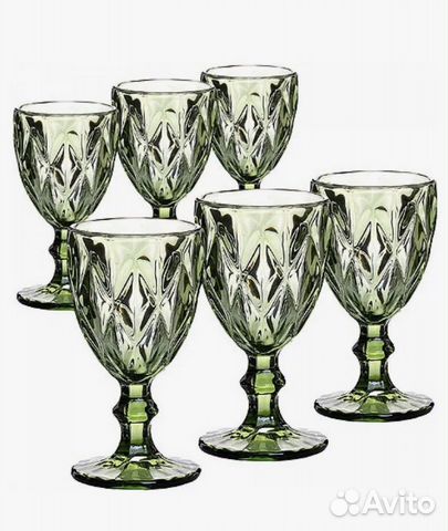 Бокалы, фужеры рюмки из цветного стекла