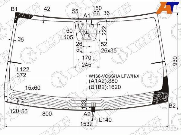 Стекло лобовое mercedes-benz GL-class