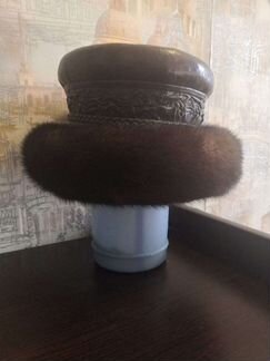Шляпа женская (кожа+норка)