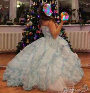 Новое нежно-голубое свадебное платье