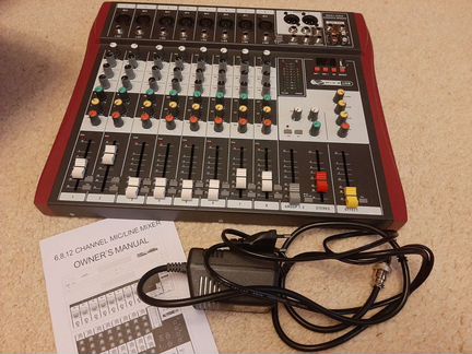 Микшерный пульт 8 каналов с fx, aux mp3 usb