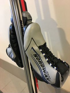 Беговые лыжи, ботинки, крепления, палки - комплект