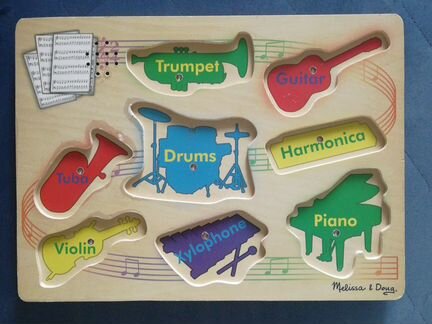 Пазлы-вкладыши музыкальные melissa&doug